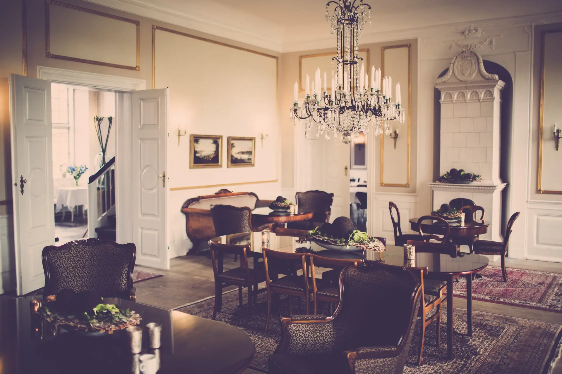 Luxury dining table in  dining area